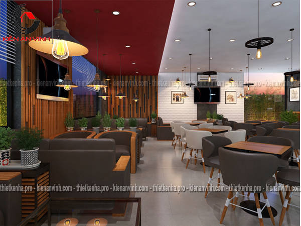 thiết kế nội thất quán cafe