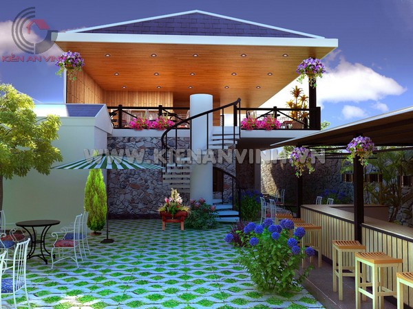 Thiết kế cafe sân vườn với diện tích nhỏ - Kiến An Vinh
