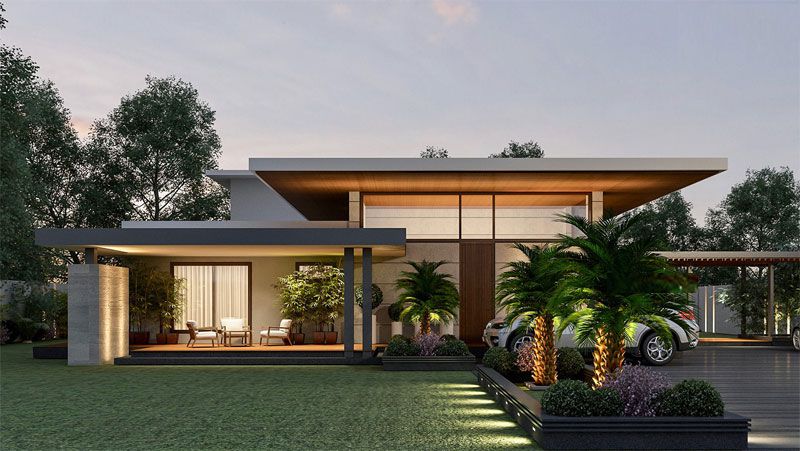 10 mẫu thiết kế biệt thự 1 tầng có sân vườn đẹp 2020 | Kiến An Vinh