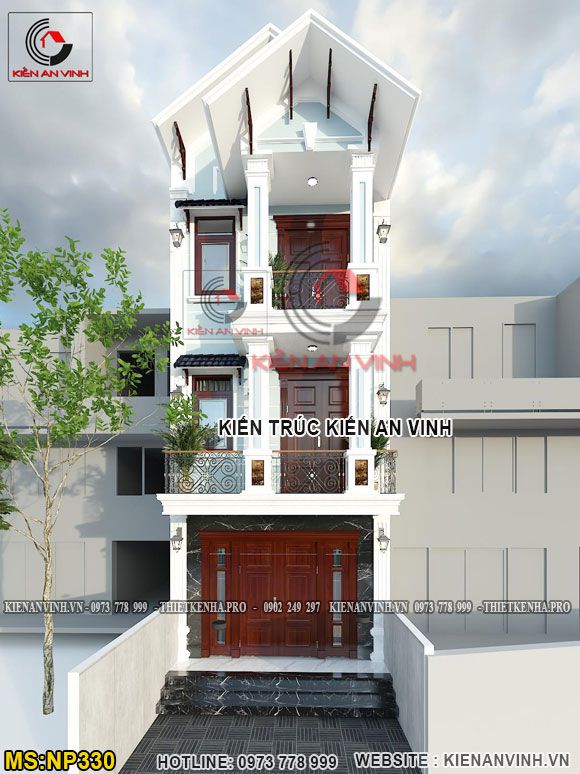 Thiết kế nhà 5x20m 3 tầng giá 1 tỷ 500 triệu - Kiến An Vinh