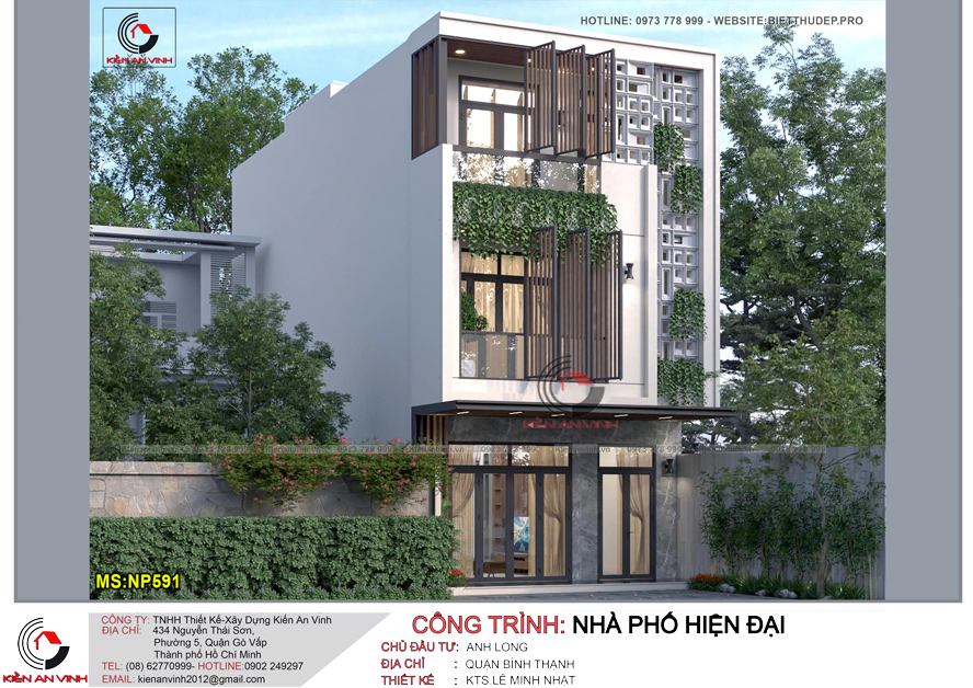 mẫu nhà 3 tầng 7x22m
