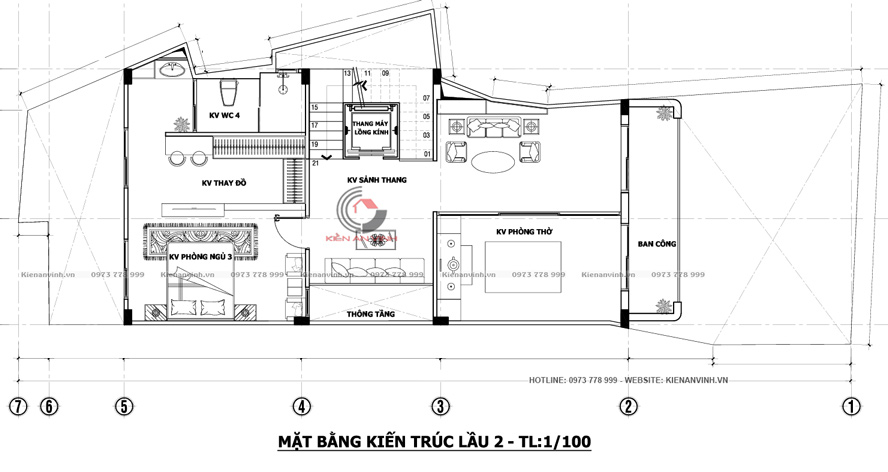 mẫu nhà 3 tầng 7x22m